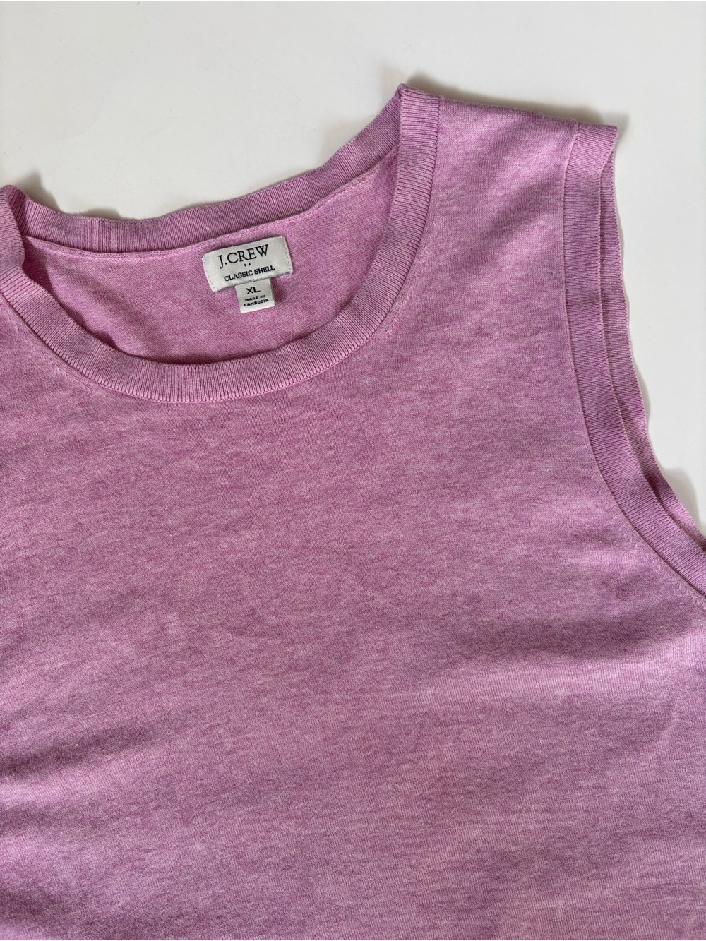 J Crew Classic Shell Cotton Sleeveless Top Knit Sweater Layer Office Women XL